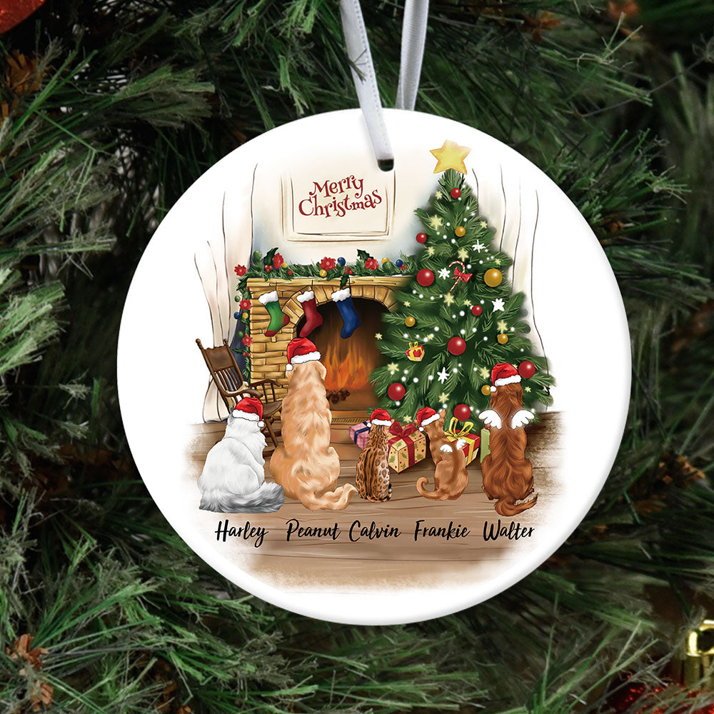 Fluffy Dog&Cat Memorial - Personalized Christmas Decorative Ornament JonxiFon