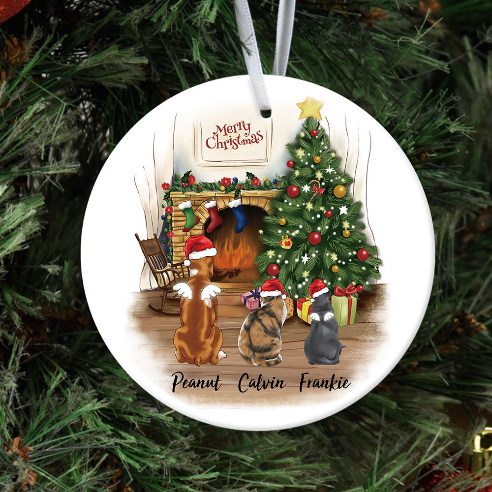 Fluffy Dog&Cat Memorial - Personalized Christmas Decorative Ornament JonxiFon