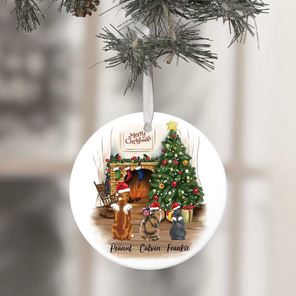 Fluffy Dog&Cat Memorial - Personalized Christmas Decorative Ornament JonxiFon