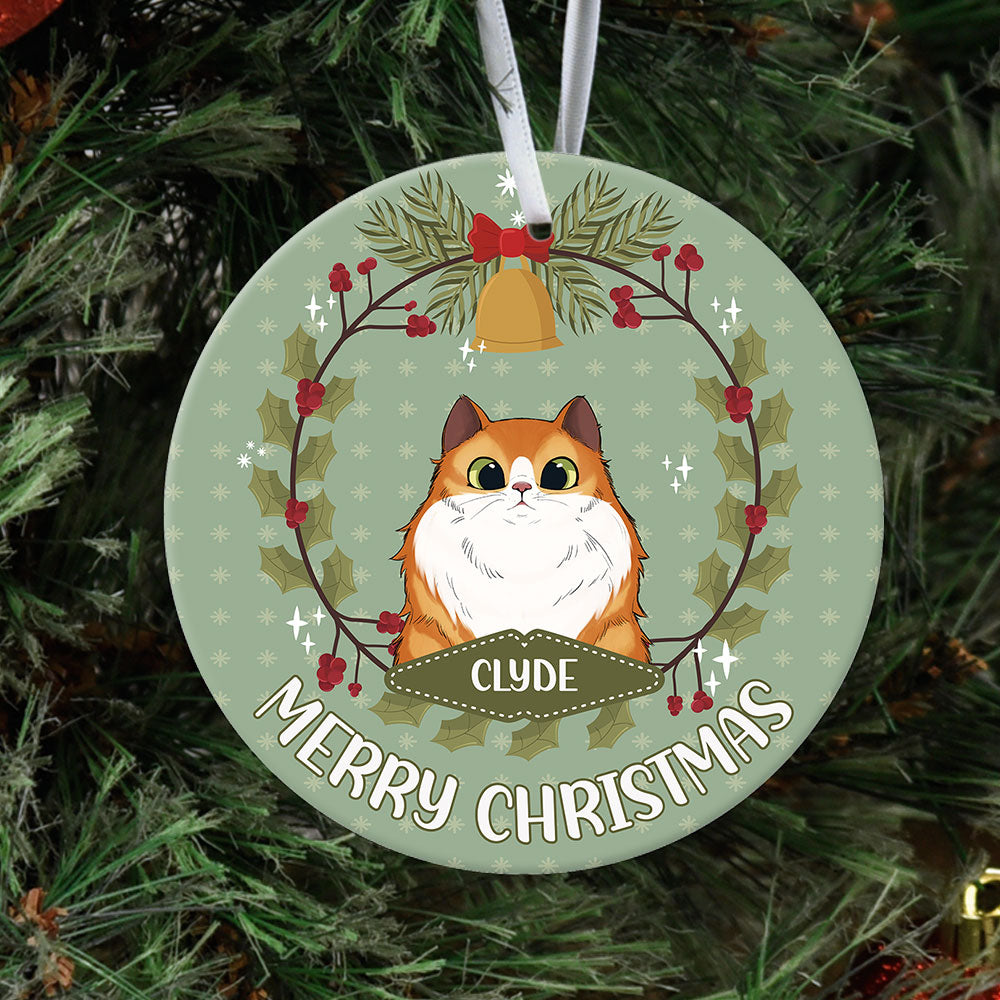 Fluffy Cat - Personalized Christmas Decorative Ornament - Jonxifon