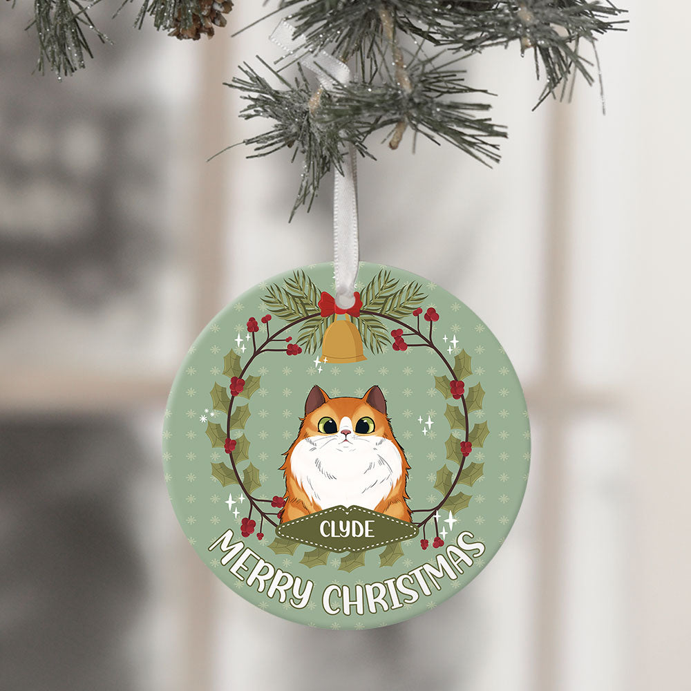 Fluffy Cat - Personalized Christmas Decorative Ornament - Jonxifon