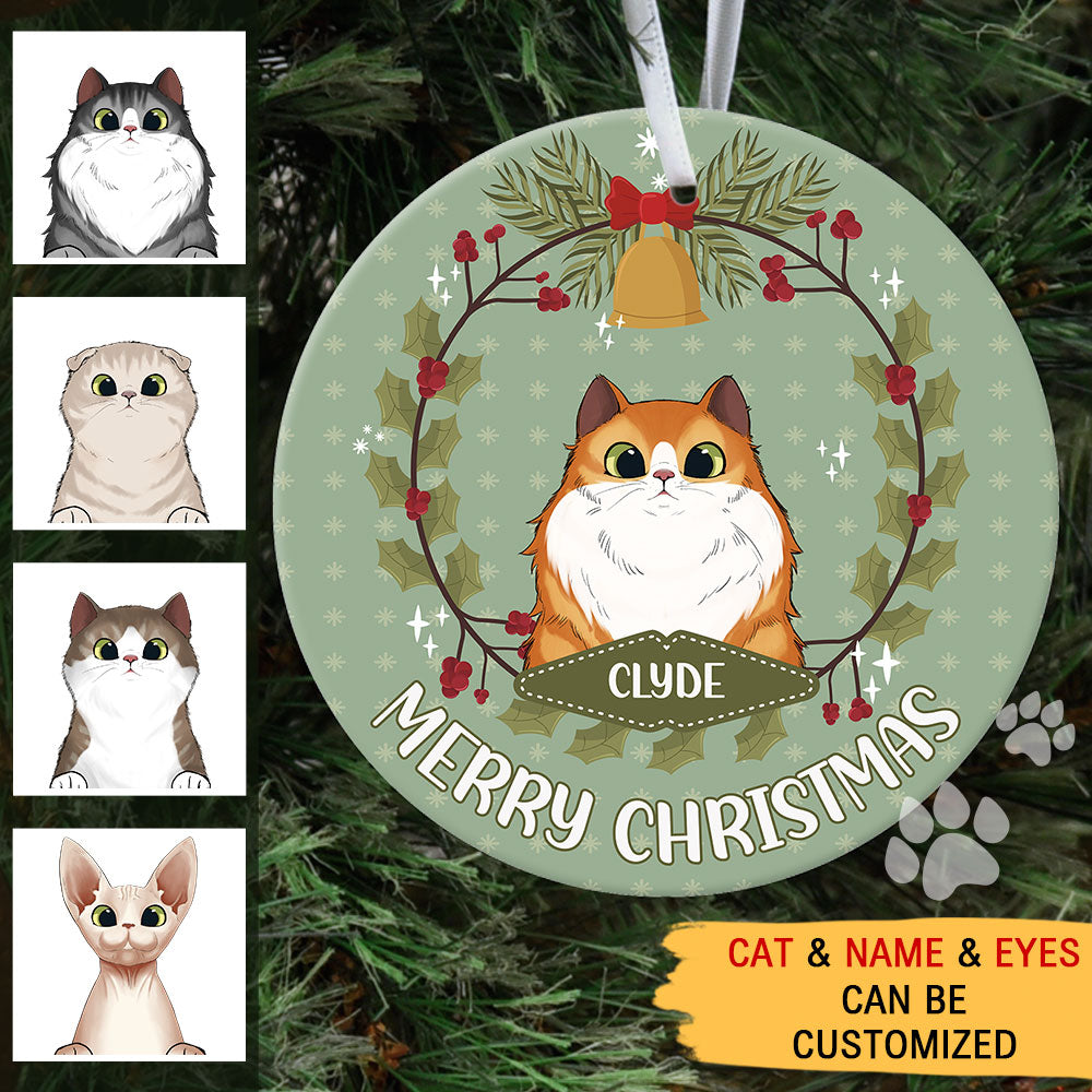 Fluffy Cat - Personalized Christmas Decorative Ornament - Jonxifon