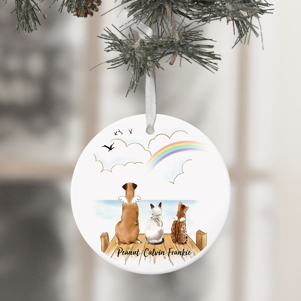 Fluffy Dog & Cat Memorial Gifts - Personalized Decorative Ornament JonxiFon