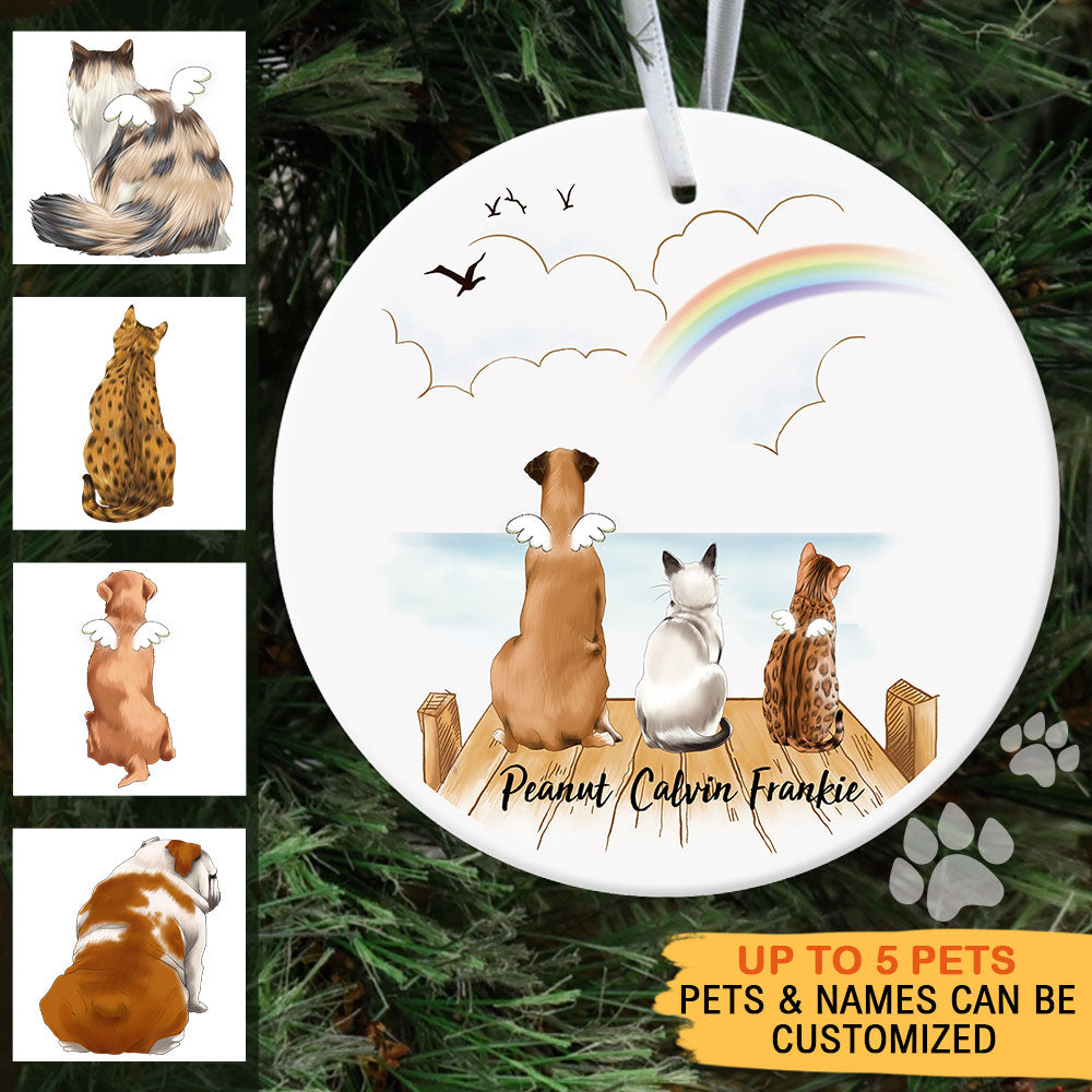 Fluffy Dog & Cat Memorial Gifts - Personalized Decorative Ornament JonxiFon