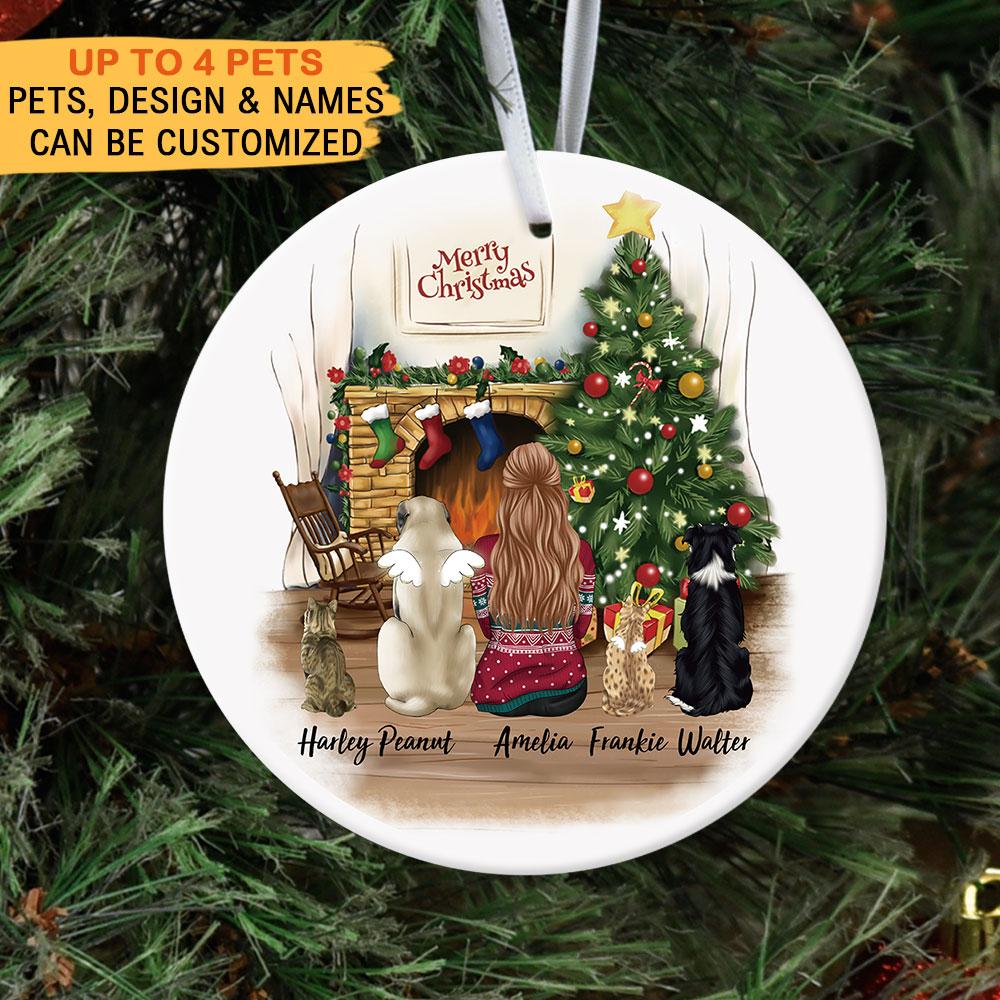 Fluffy Dog & Cat Memorial Gifts For Pet Lovers- Personalized Christmas Decorative Ornament JonxiFon