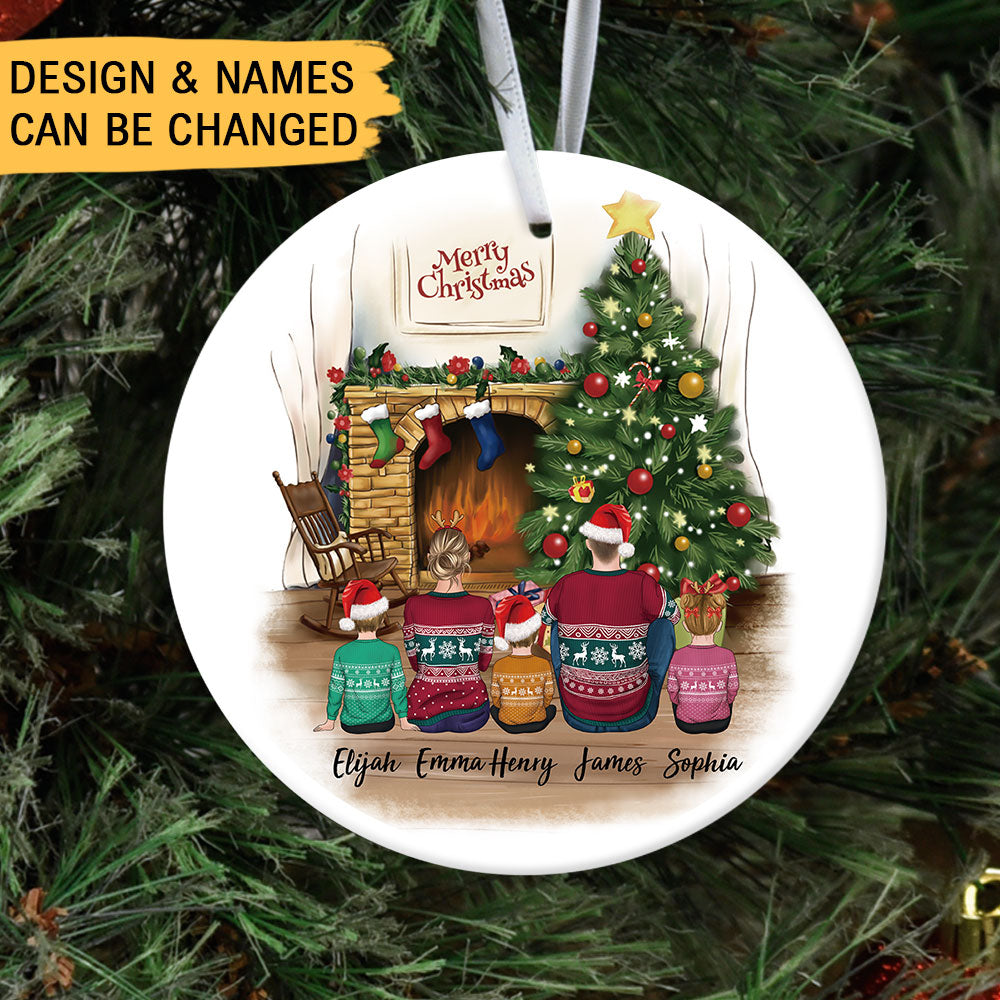 Personalized family Christmas Ceramic Ornaments gifts for the whole family - UP TO 5 PEOPLE - Jonxifon