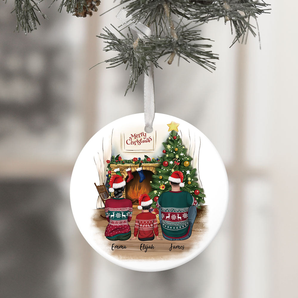 Personalized family Christmas Ceramic Ornaments gifts for the whole family - UP TO 5 PEOPLE - Jonxifon