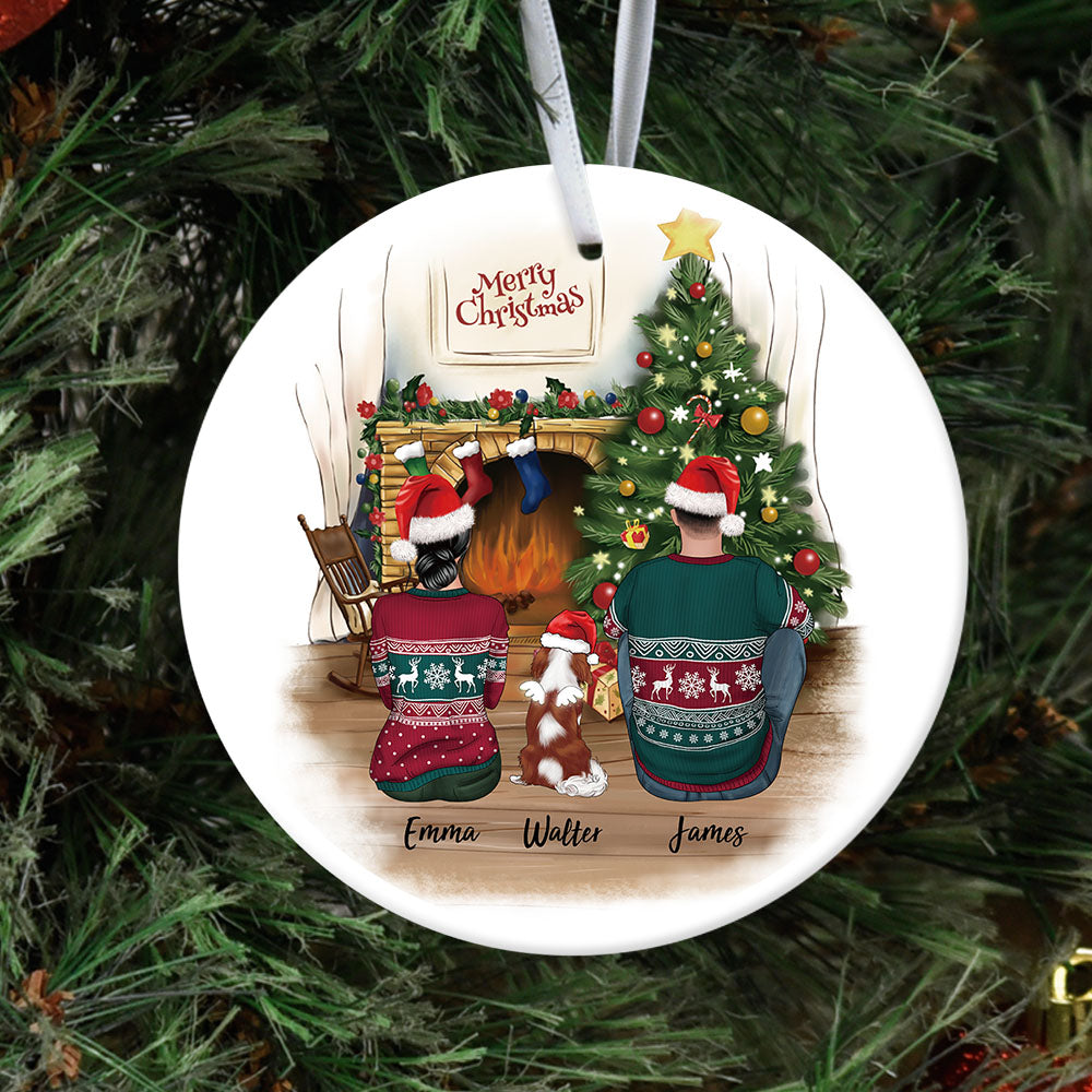 Personalized Christmas Ceramic Ornament Gifts For Pet Lovers -  Dog & Cat & Couple JonxiFon