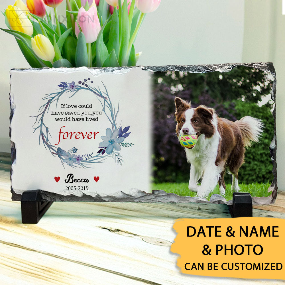 In Memory of Pet, Gift For Pet Loss - Pet Memorial Slate Photo - Jonxifon