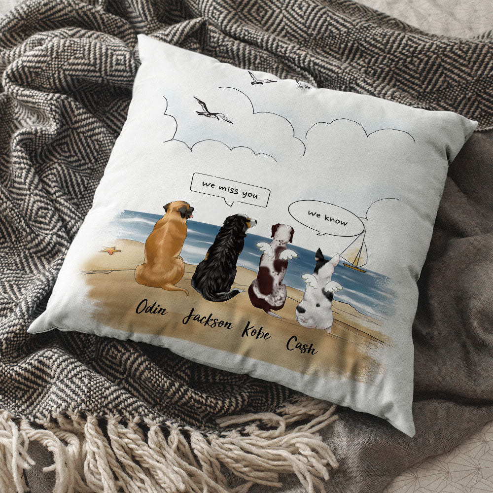 I Miss You Conversation Throw Pillow - Fluffy Dog & Cat Memorial Gifts - Jonxifon