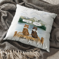 Thumbnail for I Miss You Conversation Throw Pillow - Fluffy Dog & Cat Memorial Gifts - Jonxifon