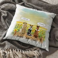 Thumbnail for I Miss You Conversation Throw Pillow - Fluffy Dog & Cat Memorial Gifts - Jonxifon