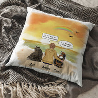 Thumbnail for Fluffy Dog & Cat Memorial Gifts Throw Pillow I Miss You Conversation - Personalized Pillow - Jonxifon