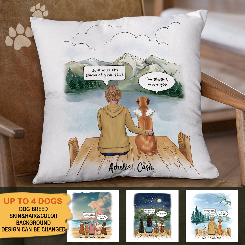 Fluffy Dog & Cat Memorial Gifts Throw Pillow I Miss You Conversation - Personalized Pillow - Jonxifon