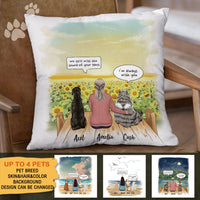 Thumbnail for Fluffy Dog & Cat Memorial Gifts Throw Pillow I Miss You Conversation - Personalized Pillow - Jonxifon