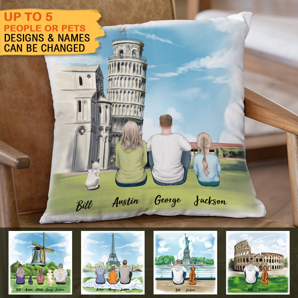 Statue of liberty & Eiffel Tower Pillow, Fluffy Family Gifts - Jonxifon