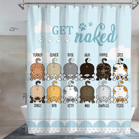 Thumbnail for Get Naked -Personalized Cat Shower Curtain, Bathroom Decor, Gift For Kids - Jonxifon