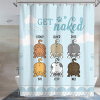 Thumbnail for Get Naked -Personalized Cat Shower Curtain, Bathroom Decor, Gift For Kids - Jonxifon