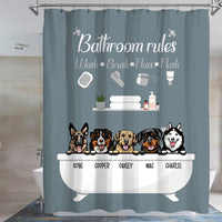 Thumbnail for Bathroom Rules -Personalized Dog Shower Curtain, Bathroom Decor, Gift For Kids - Jonxifon