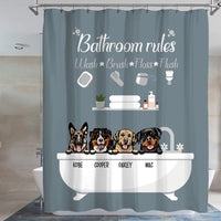 Thumbnail for Bathroom Rules -Personalized Dog Shower Curtain, Bathroom Decor, Gift For Kids - Jonxifon