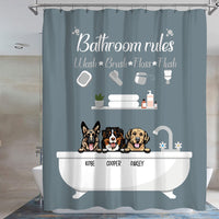 Thumbnail for Bathroom Rules -Personalized Dog Shower Curtain, Bathroom Decor, Gift For Kids - Jonxifon