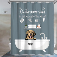 Thumbnail for Bathroom Rules -Personalized Dog Shower Curtain, Bathroom Decor, Gift For Kids - Jonxifon