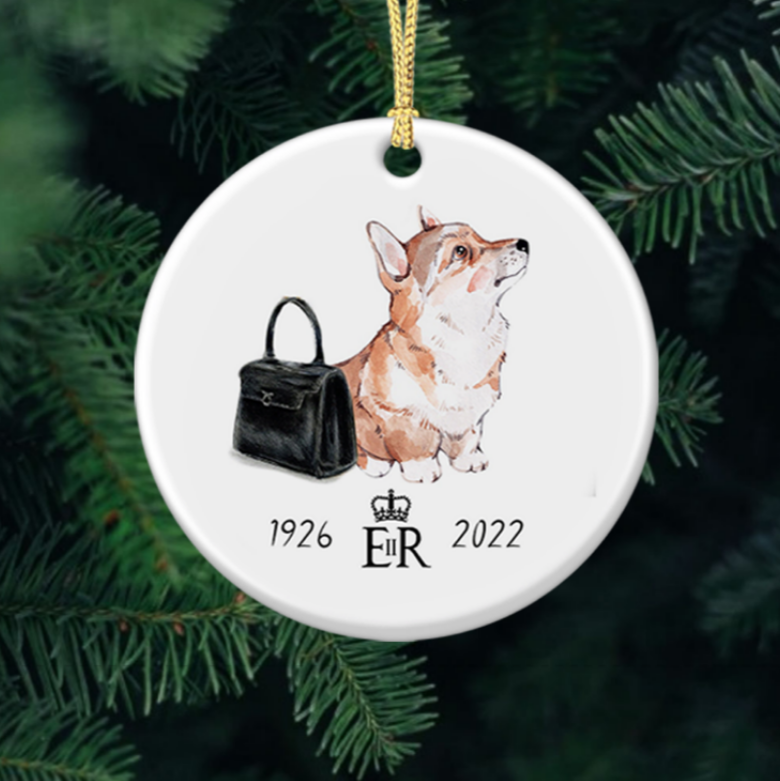 2022 Queen Elizabeth II Bauble, Commemorative Christmas, Remembering Her Majesty Christmas Memorial Ceramic Ornament