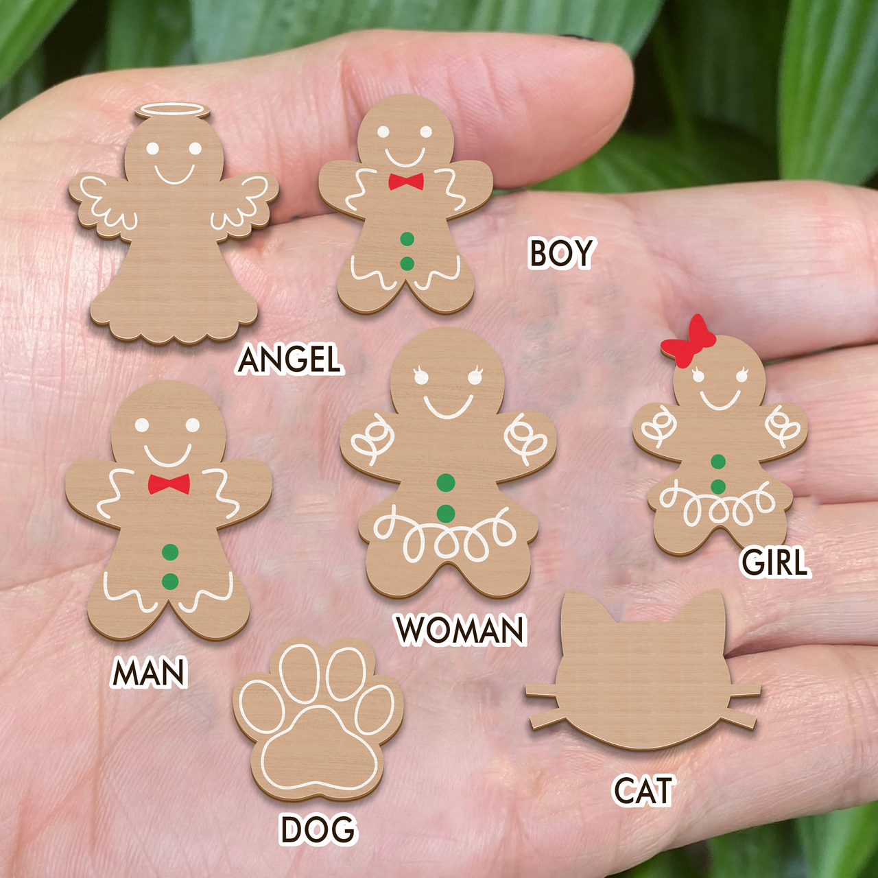 Personalized Shaker Ornament - Christmas Gift For Family - Gingerbread Family Cookies