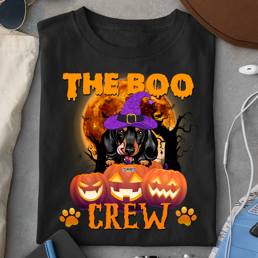 The Boo Crew Dog T-shirt, Custom Halloween Pet Gift CustomCat