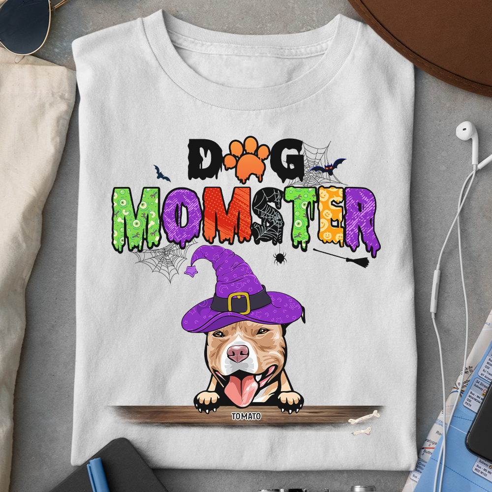 Dog Momster Dog Halloween T-shirt, Dog Mom Gift