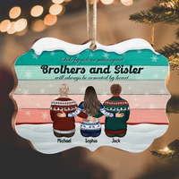 Thumbnail for Brothers & Sisters Will Always Connect By Heart Benelux Shaped Wood Christmas Ornament DUNG-DIEP