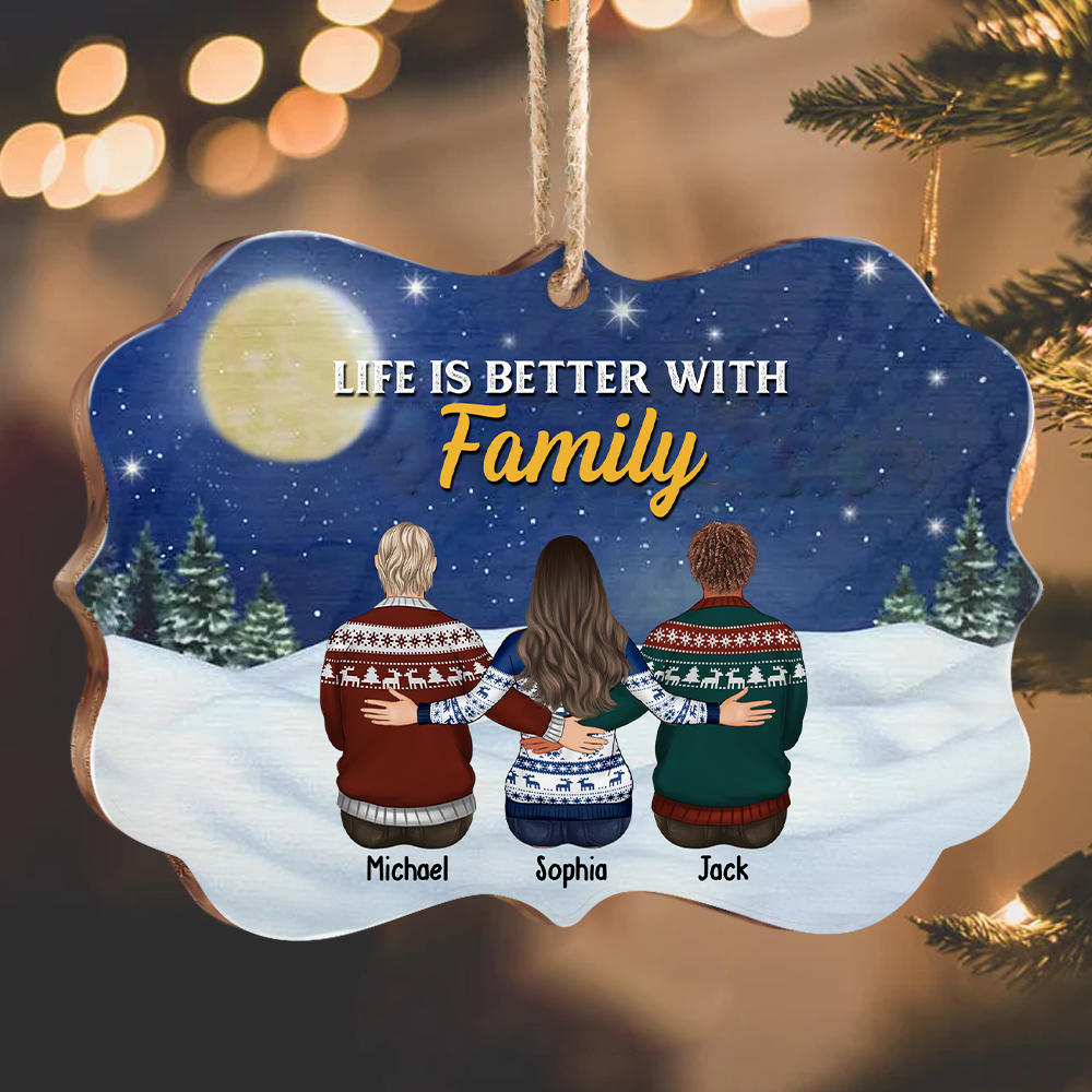 Life Is Better With Brothers & Sisters Benelux Shaped Wood Christmas Ornament DUNG-DIEP