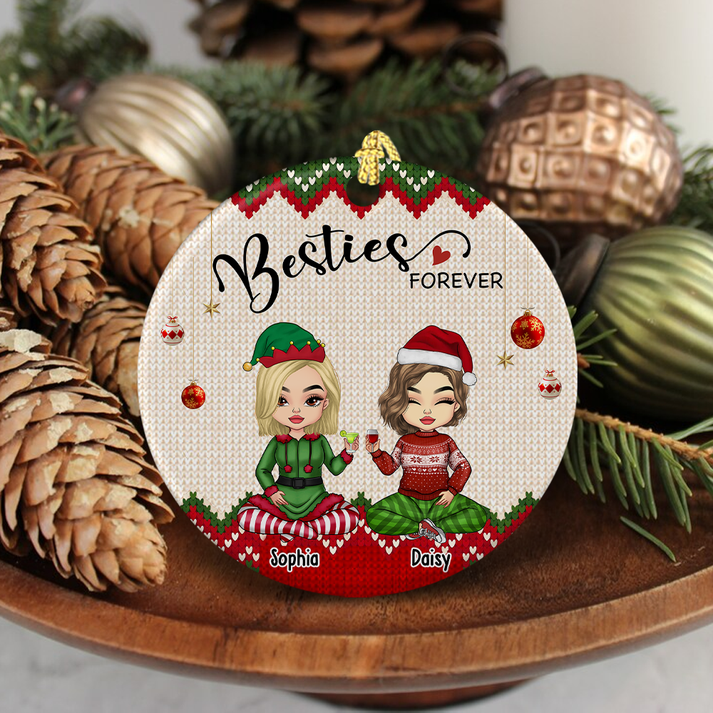 We Are Besties Forever And Always Personalized Ornament, Customized Holiday Ornament DUNG-DIEP