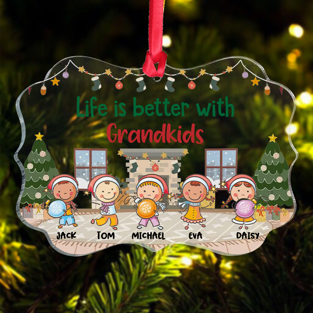 Personalized Mom Grandma Belongs To Kids Acrylic Benelux Ornament, Customized Holiday Ornament CHI-DIEP