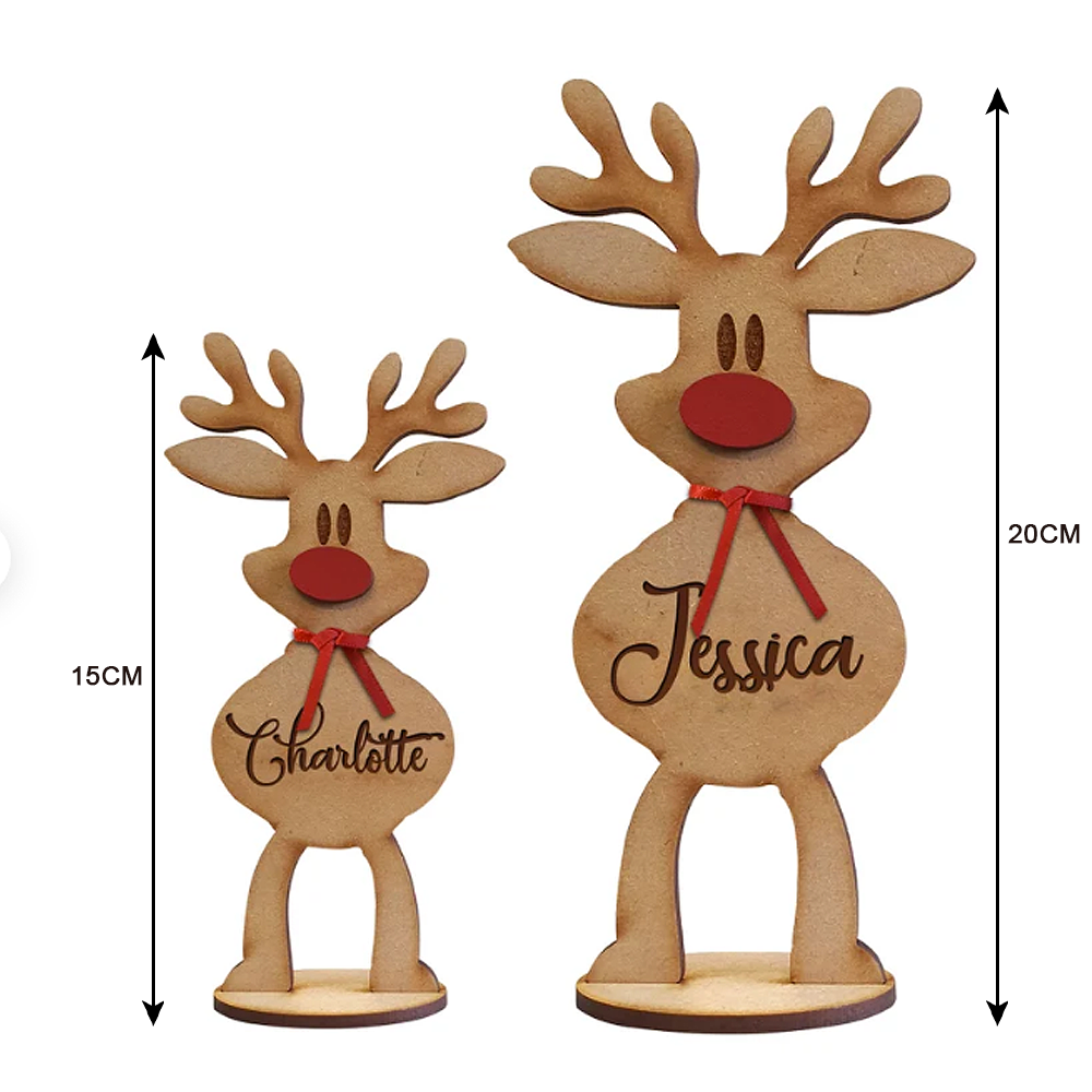 Personalised Freestanding Reindeer, Family Christmas Decoration, Desk Decoration, Christmas Gift For Family DUNG-DIEP