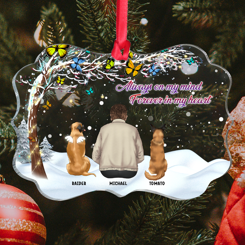 Personalized Family Members Mom Dad Butterfly Acrylic Ornament, Customized Holiday Ornament CHI-DIEP