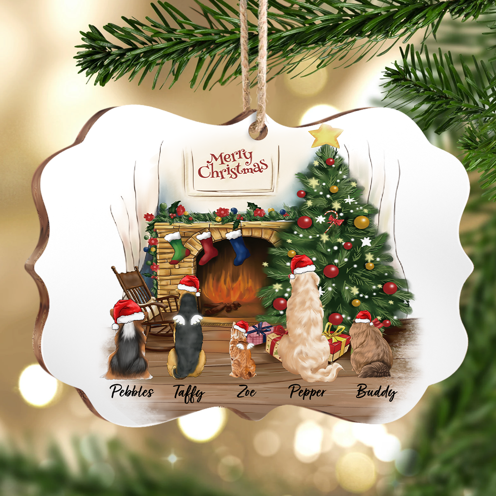 Personalized Fluffy Dog & Cat Christmas Decorative Ornament, Gift For Pet Lovers CHI-YEN