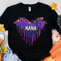 Thumbnail for Personalized Heart Mom Grandma Halloween T-shirt, Gift for Grandma CustomCat