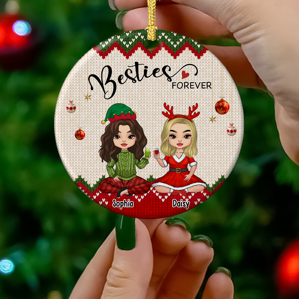 We Are Besties Forever And Always Personalized Ornament, Customized Holiday Ornament DUNG-DIEP