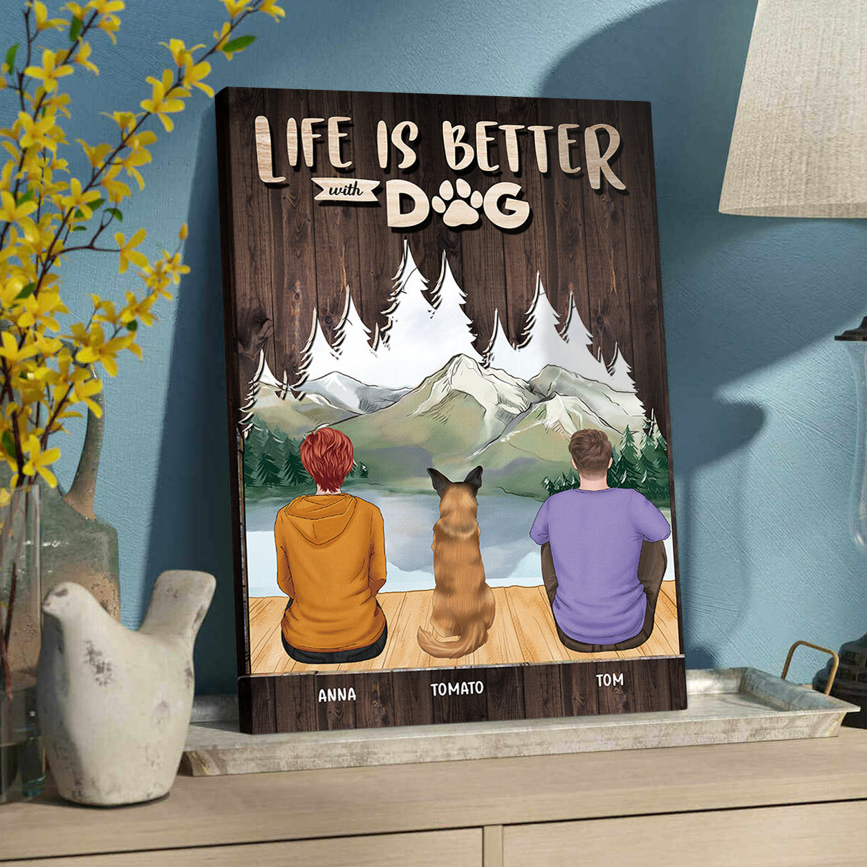 Life Is Better With Dogs Canvas, Best Printed Gift For Dog Lovers JonxiFon