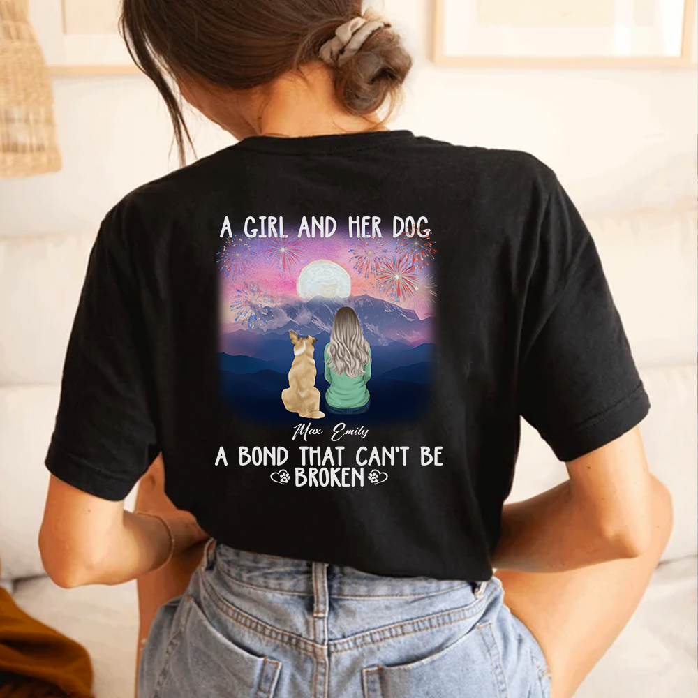 A Girl Her Dog A Bond That Can't Be Broken - Customized Shirt, Perfect Shirt For Dog Lover