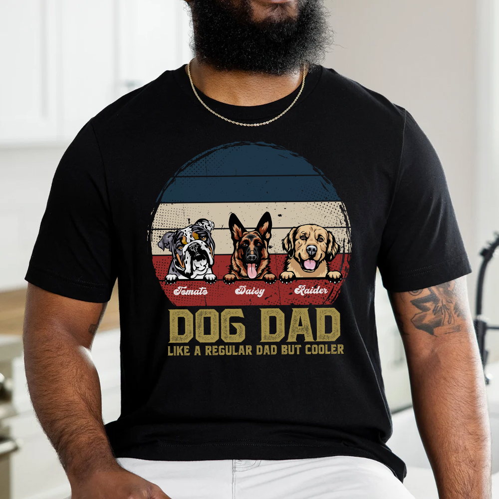 Like A Regular Dad But Cooler Dog Dad Premium Tshirt, Personalized Gift