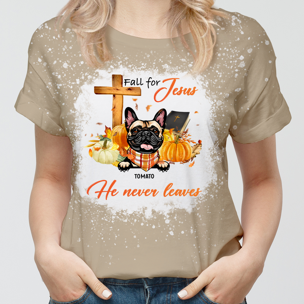 Fall For Jesus Dog Pumpkin 3D Bleach Shirt, DIY Pet Gift JonxiFon