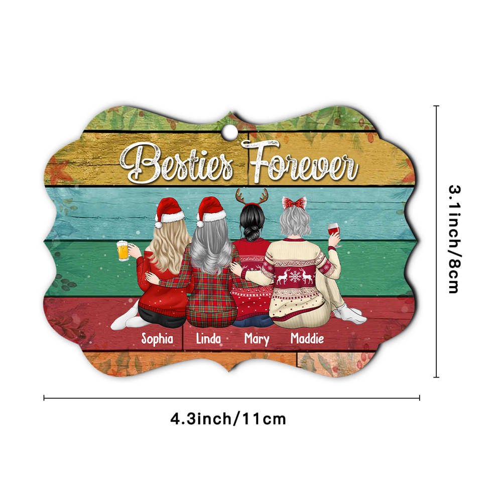 Personalized Besties forever Benelux Shaped Wood Christmas Ornament DUNG-DIEP