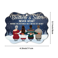 Thumbnail for Personalized Brothers & Sisters Never Apart Benelux Shaped Wood Christmas Ornament DUNG-DIEP