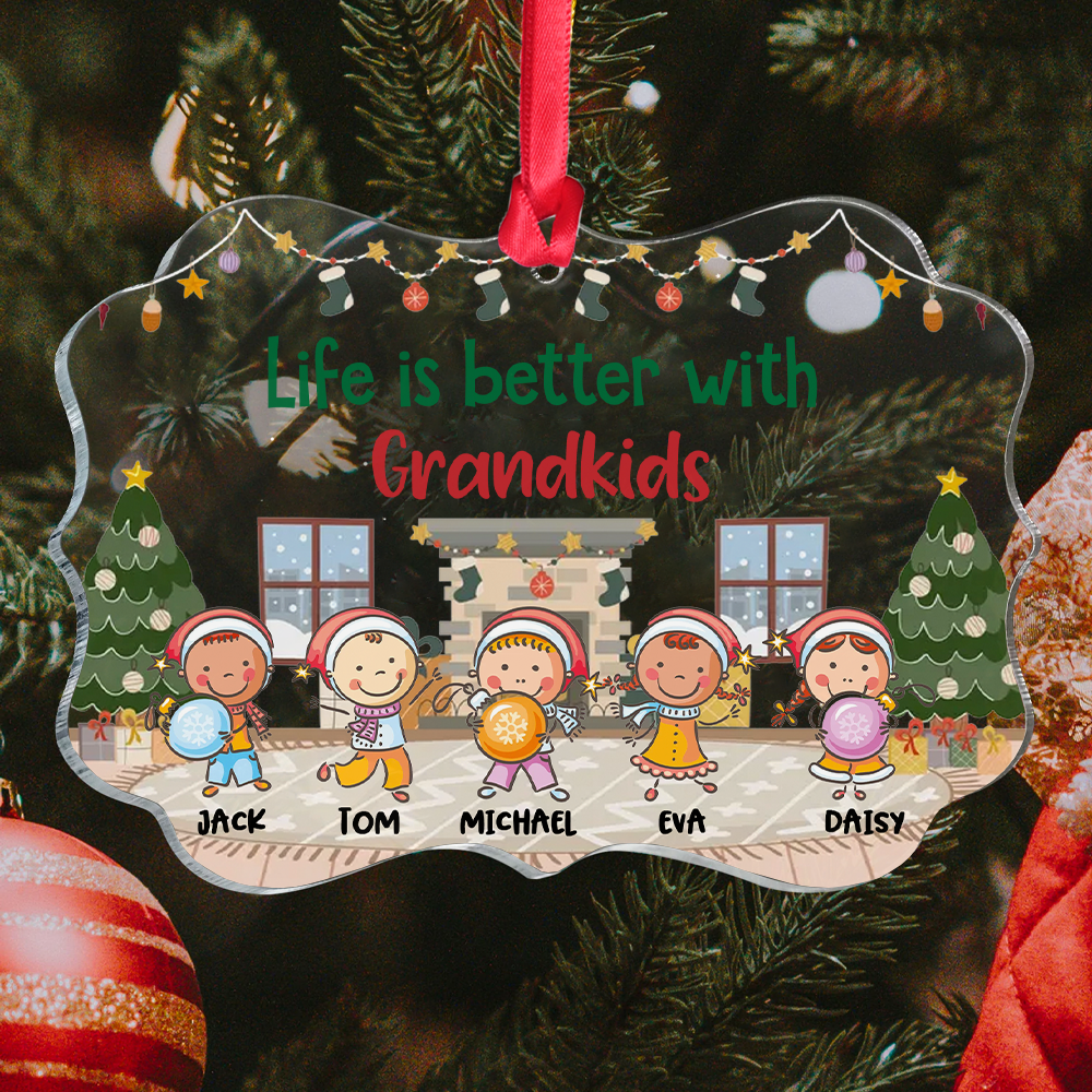 Personalized Mom Grandma Belongs To Kids Acrylic Benelux Ornament, Customized Holiday Ornament CHI-DIEP