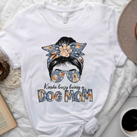 Thumbnail for Kinda Busy Being A Dog Mom Shirt, Custom Pet Face Tee