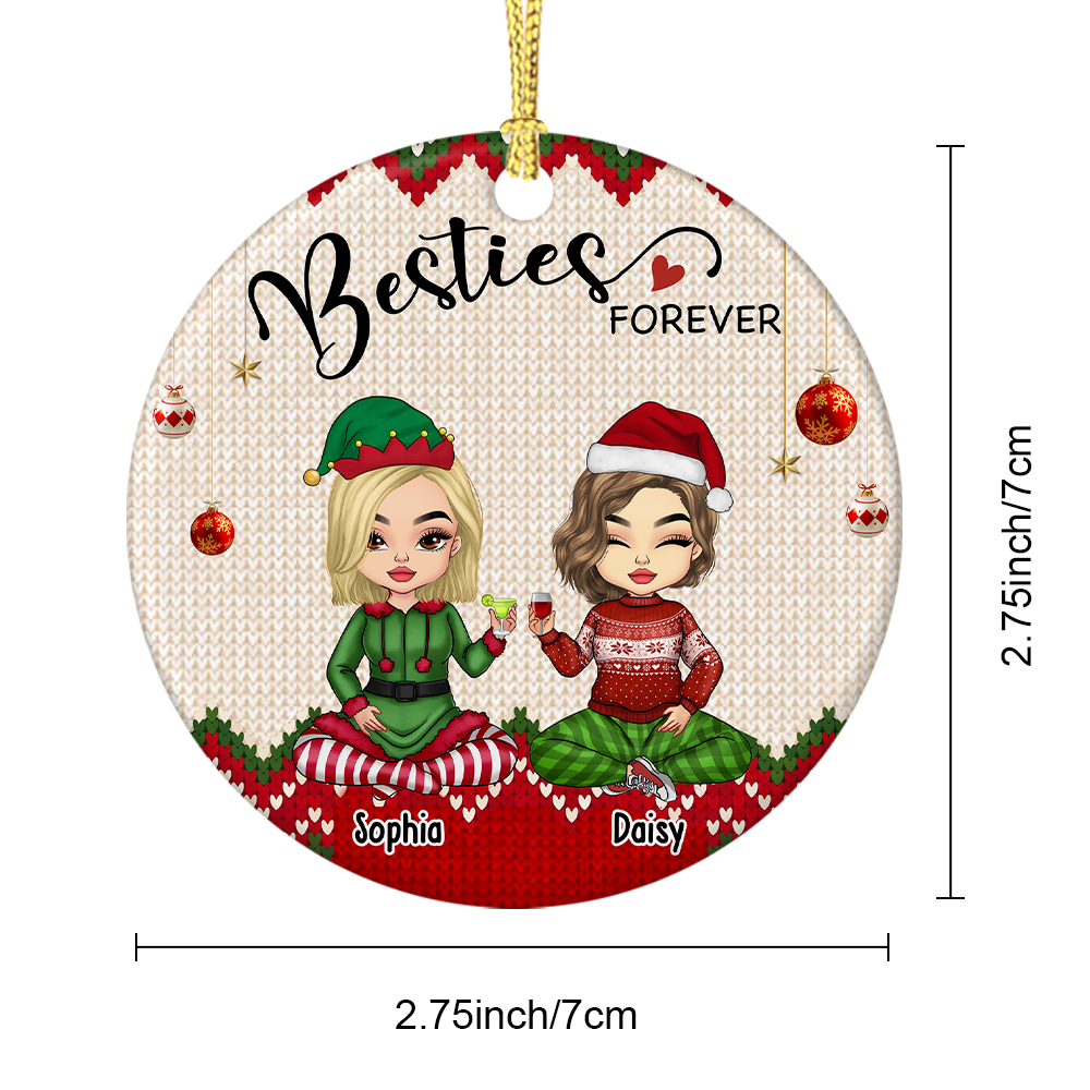 We Are Besties Forever And Always Personalized Ornament, Customized Holiday Ornament DUNG-DIEP