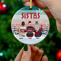 Thumbnail for Sistas At Heart Christmas Personalized Ornament, Customized Holiday Ornament DUNG-DIEP