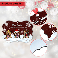 Thumbnail for Dear Santa Define Naughty Christmas Dog Personalized Aluminum Ornament,  Christmas Gift For Dog Lovers Dung-Diep